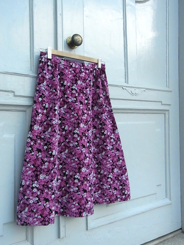 ピンク花柄リメイクスカート
