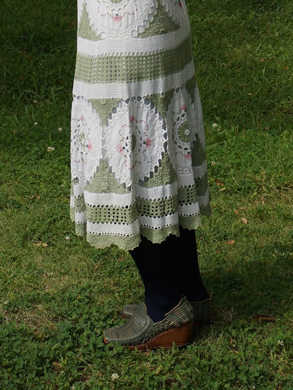 かぎ針編みワンピースのスカート