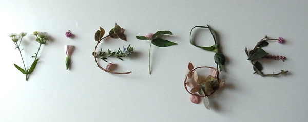 ローブヴィエルジュの花で作った文字