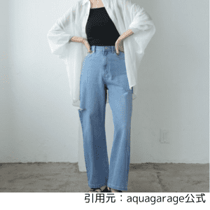 ダメージストレートデニムパンツ