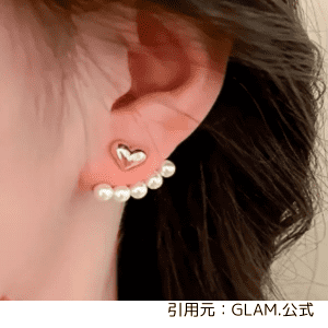 glam.トゥインクルパールハートピアス