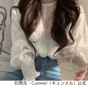 cummel小花柄レースブラウス