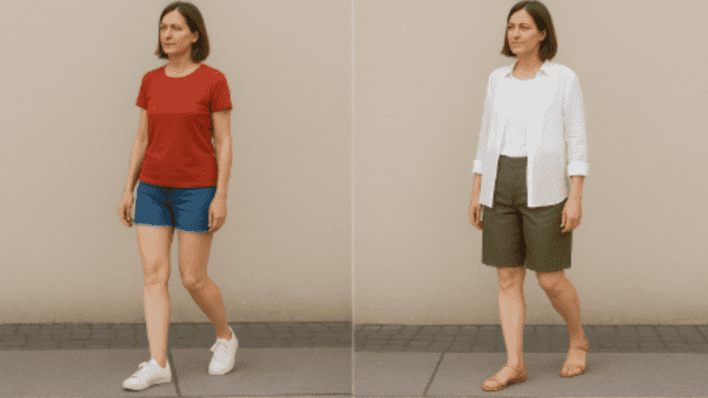 50代ショートパンツ、OK例とNG例