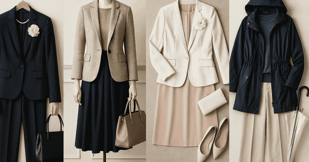 シーン別コーデ（参観日・同窓会・婚活・雨の日-など）